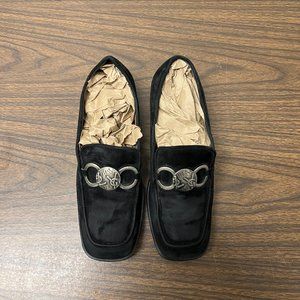 YSL 90's Y2K Chunky Heeled Loafers Black